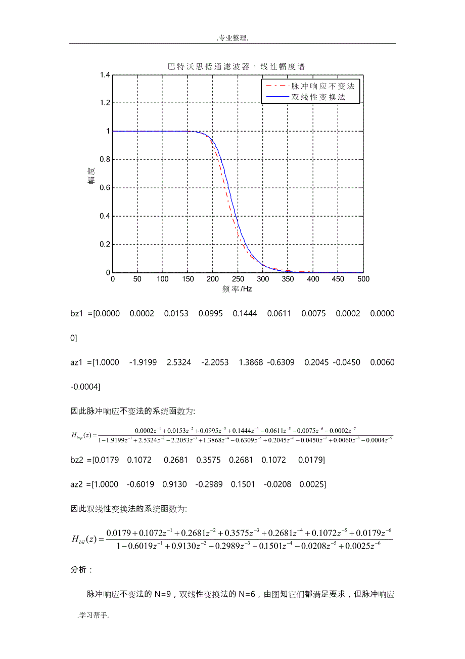 数字信号处理实验_IIR滤波器设计说明_第4页