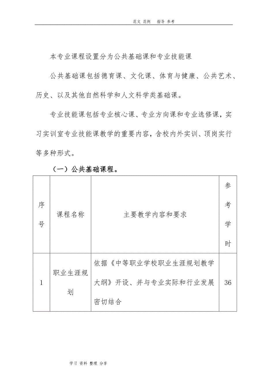 专业人才培养方案体例框架和基本要求（改)（1)_第5页