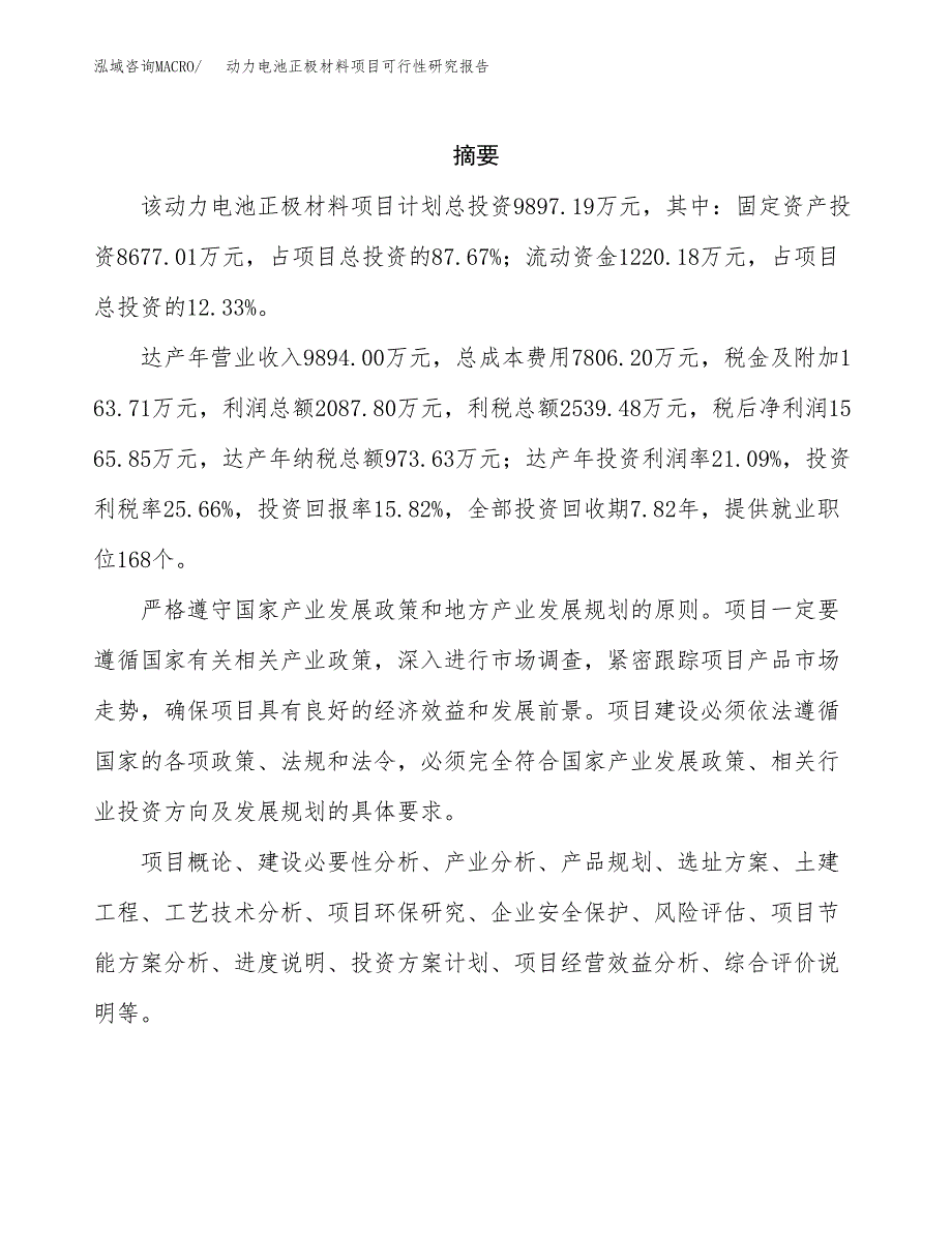 动力电池正极材料项目可行性研究报告样例参考模板.docx_第2页