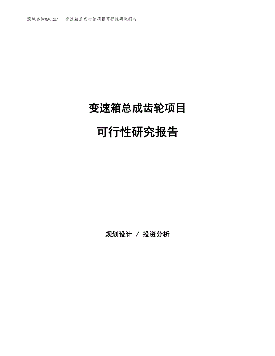 变速箱总成齿轮项目可行性研究报告样例参考模板.docx_第1页