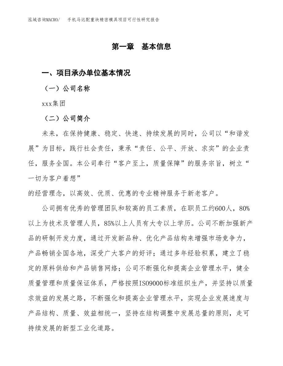 手机马达配重块精密模具项目可行性研究报告样例参考模板.docx_第4页