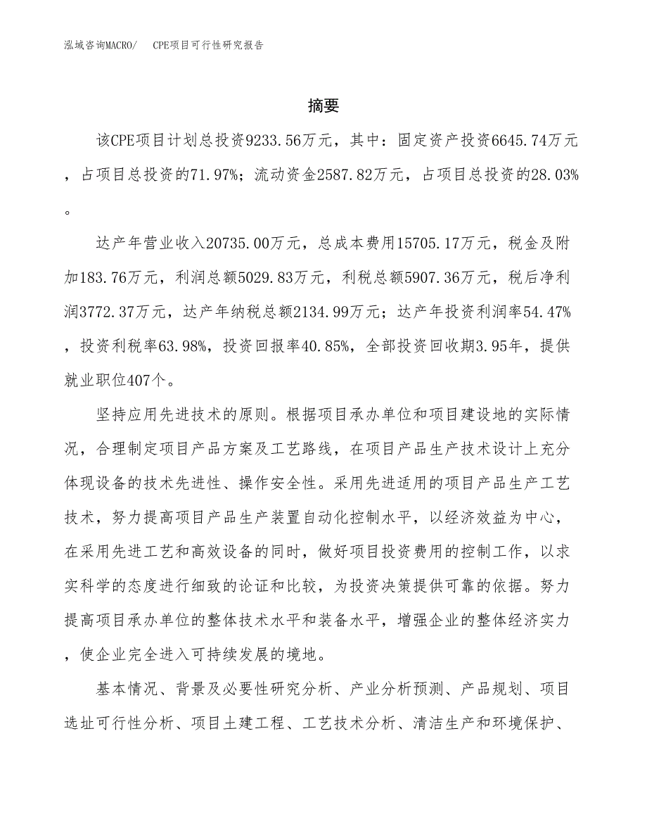 CPE项目可行性研究报告样例参考模板.docx_第2页