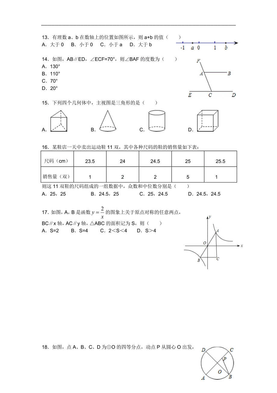 2012年黑龙江省绥化市中考数学（含答案）_第2页