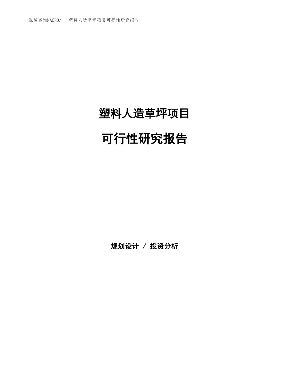 塑料人造草坪项目可行性研究报告样例参考模板.docx_第1页