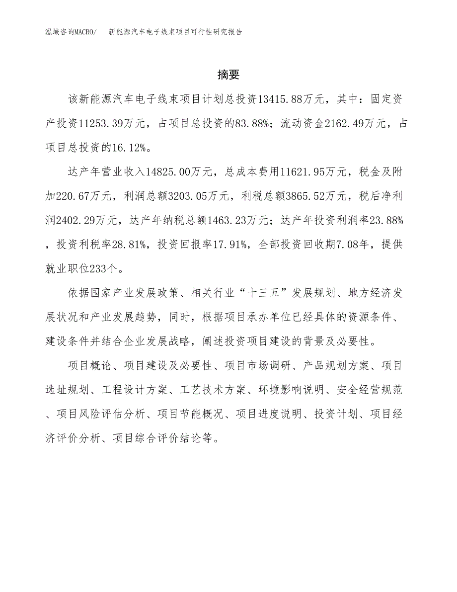 新能源汽车电子线束项目可行性研究报告样例参考模板.docx_第2页