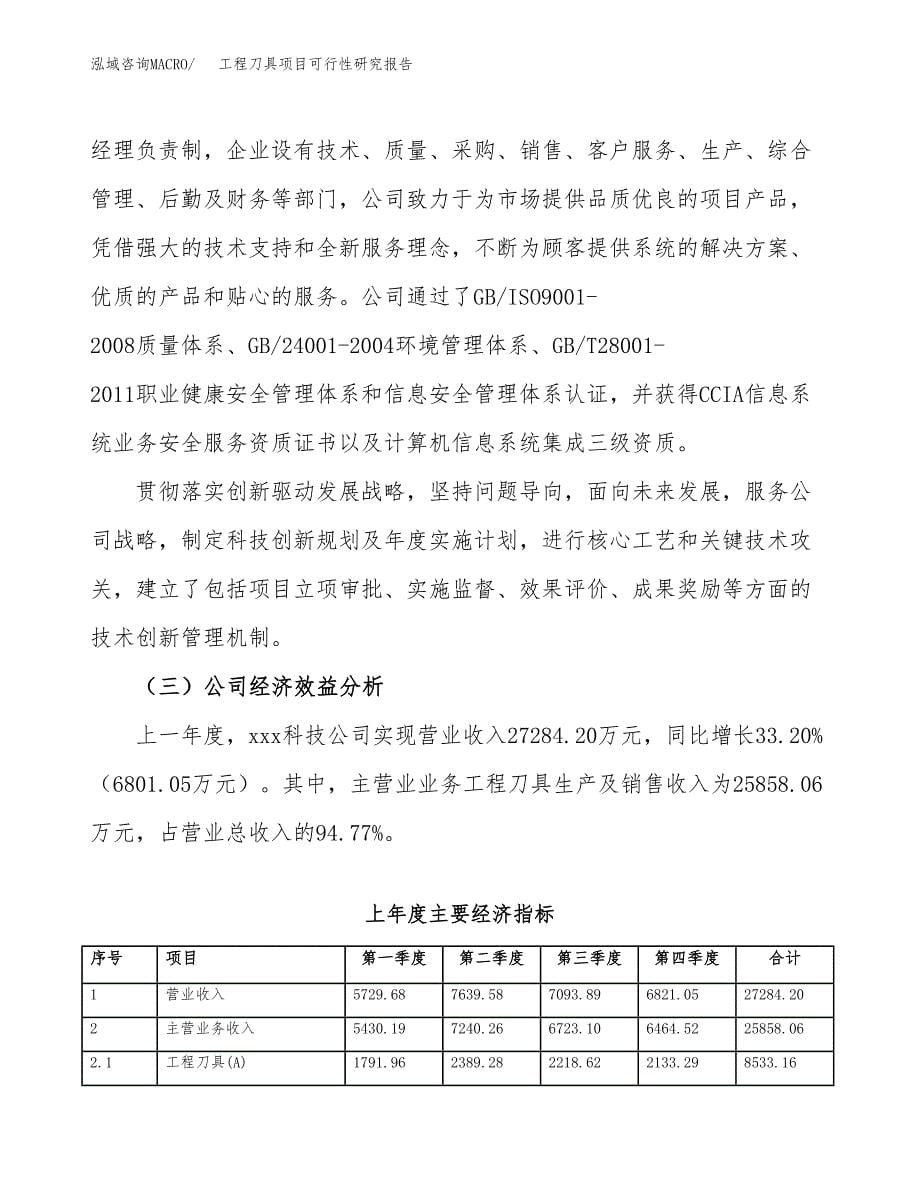 工程刀具项目可行性研究报告样例参考模板.docx_第5页