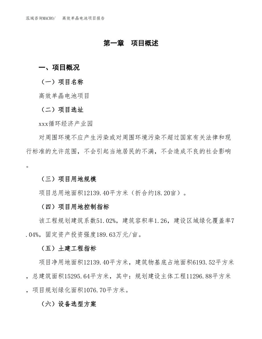 高效单晶电池项目报告.docx_第1页