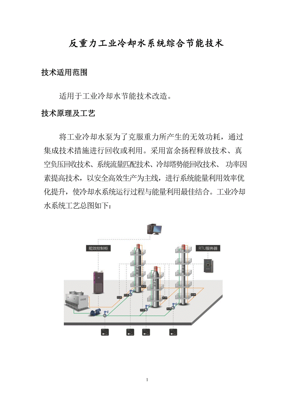 工业冷却水节能技术改造案例-反重力工业冷却水系统综合节能技术-2019年节能技术应用案例_第1页