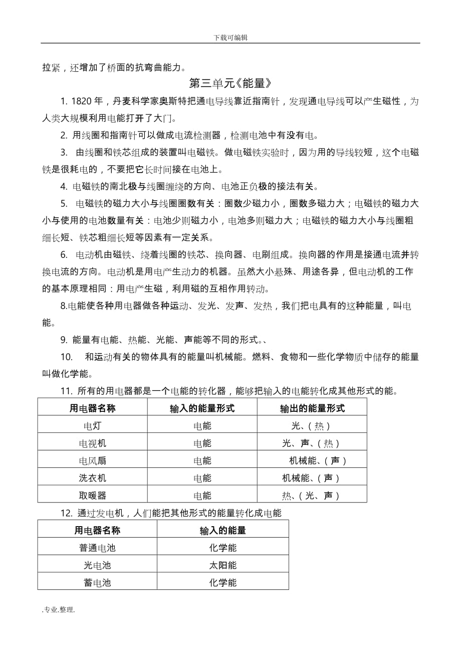 教科版六年级科学（上册）知识点总结_第3页