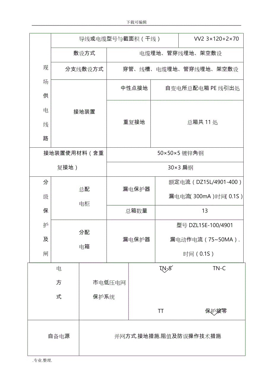 建筑施工现场临时用电工程施工组织设计方案(污水处理厂)_第3页