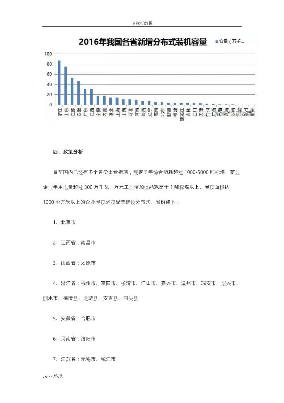 工商业屋顶分布式光伏项目投资区域分析报告_第5页