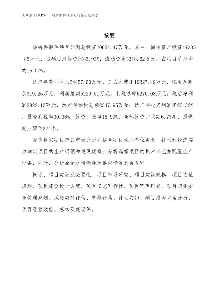 铸件锻件项目可行性研究报告样例参考模板.docx_第2页