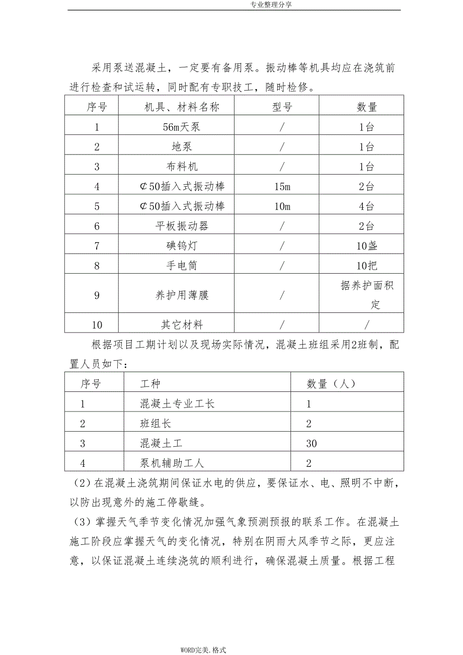 人防地下室工程混凝土施工组织[修改]_第4页