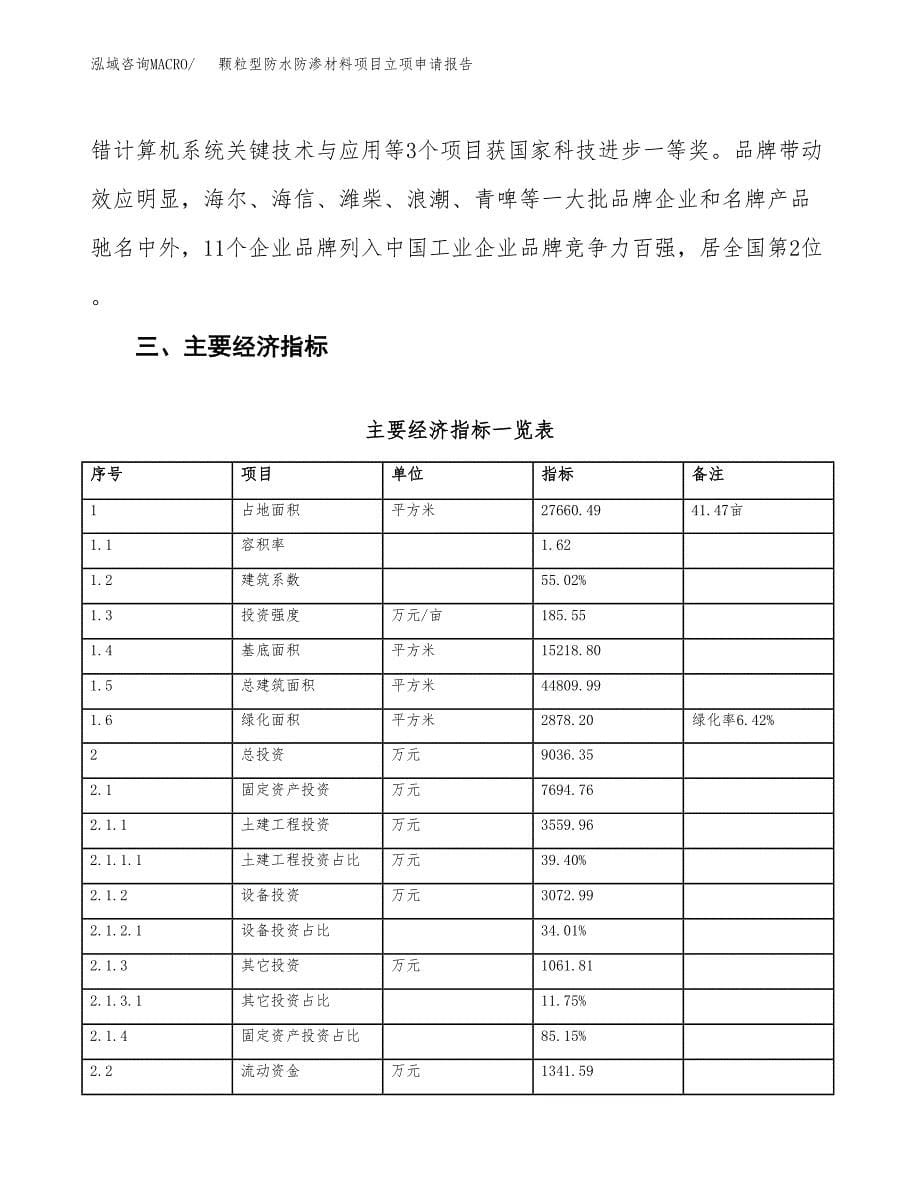 颗粒型防水防渗材料项目立项申请报告样例参考.docx_第5页