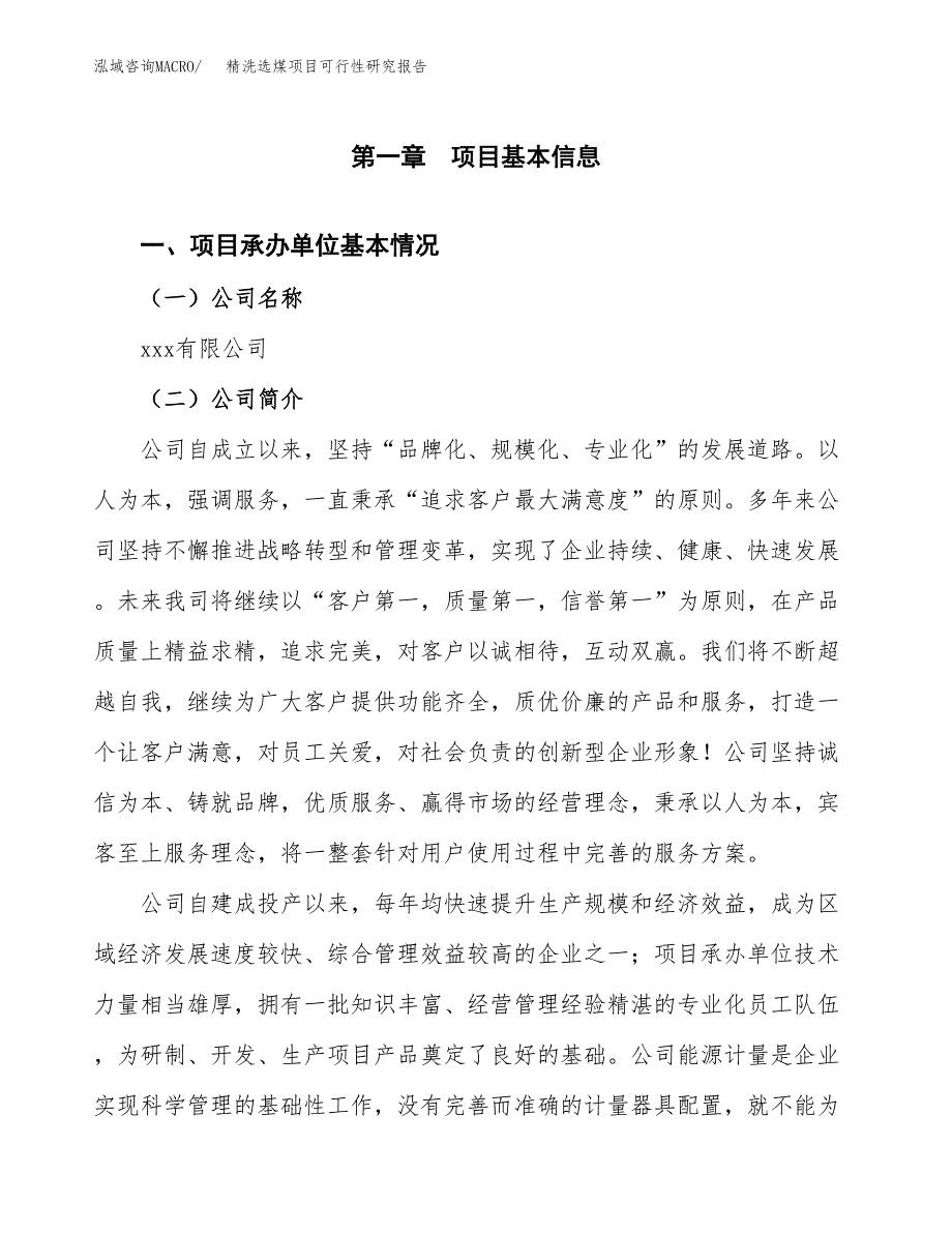 精洗选煤项目可行性研究报告样例参考模板.docx_第4页