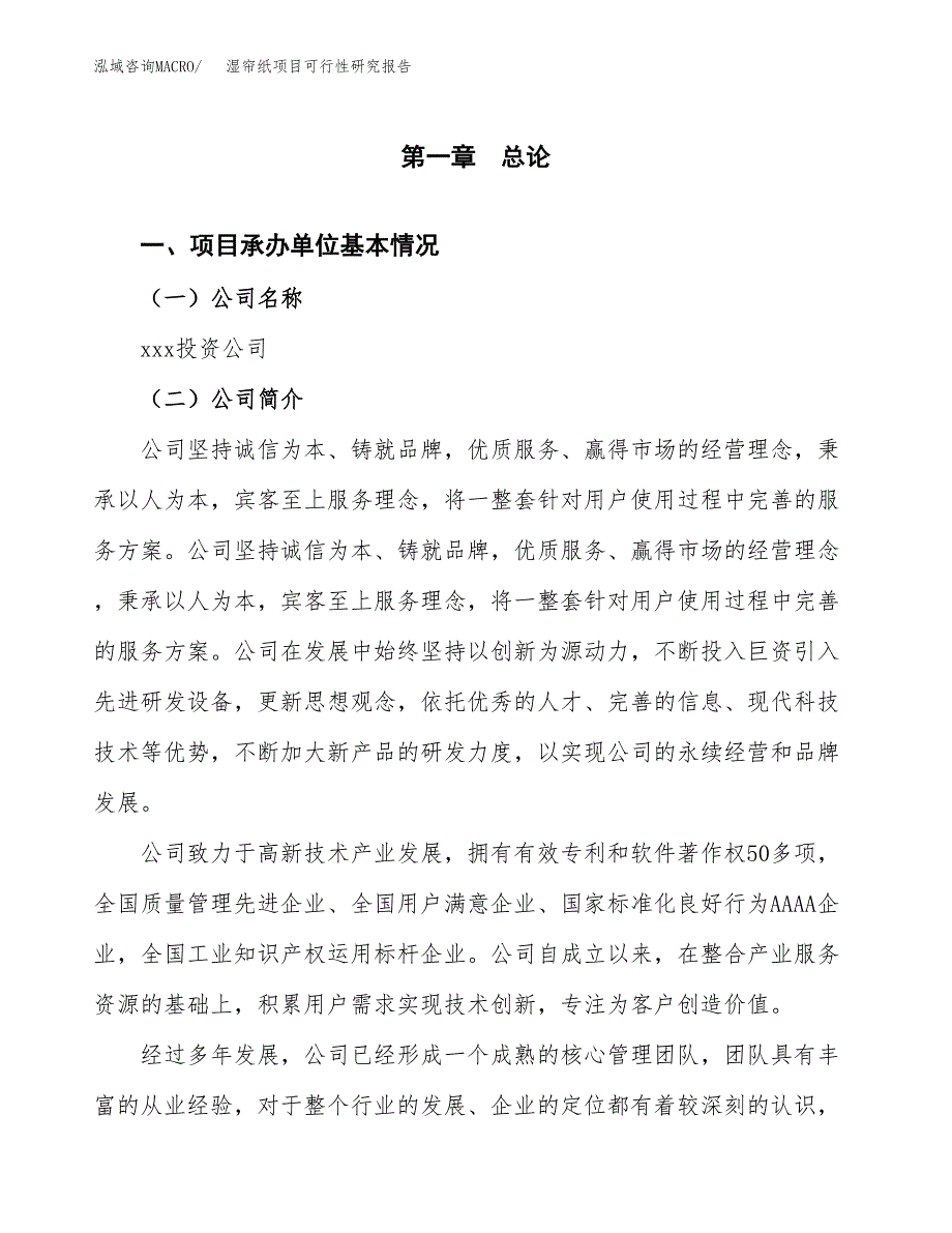 湿帘纸项目可行性研究报告样例参考模板.docx_第4页