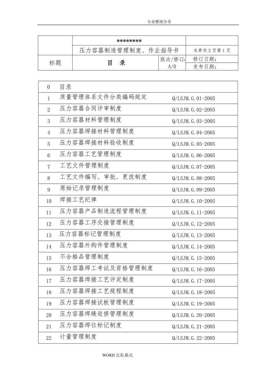 压力容器的制造管理制度、作业指导书模板_第2页