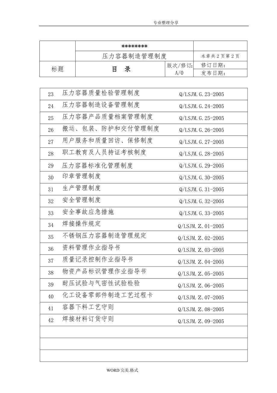 压力容器的制造管理制度、作业指导书模板_第3页