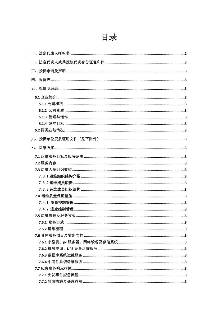 IT类系统运维投标文件(含方案)_第1页