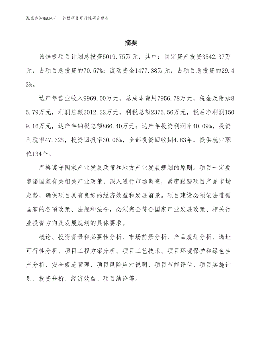 锌板项目可行性研究报告样例参考模板.docx_第2页