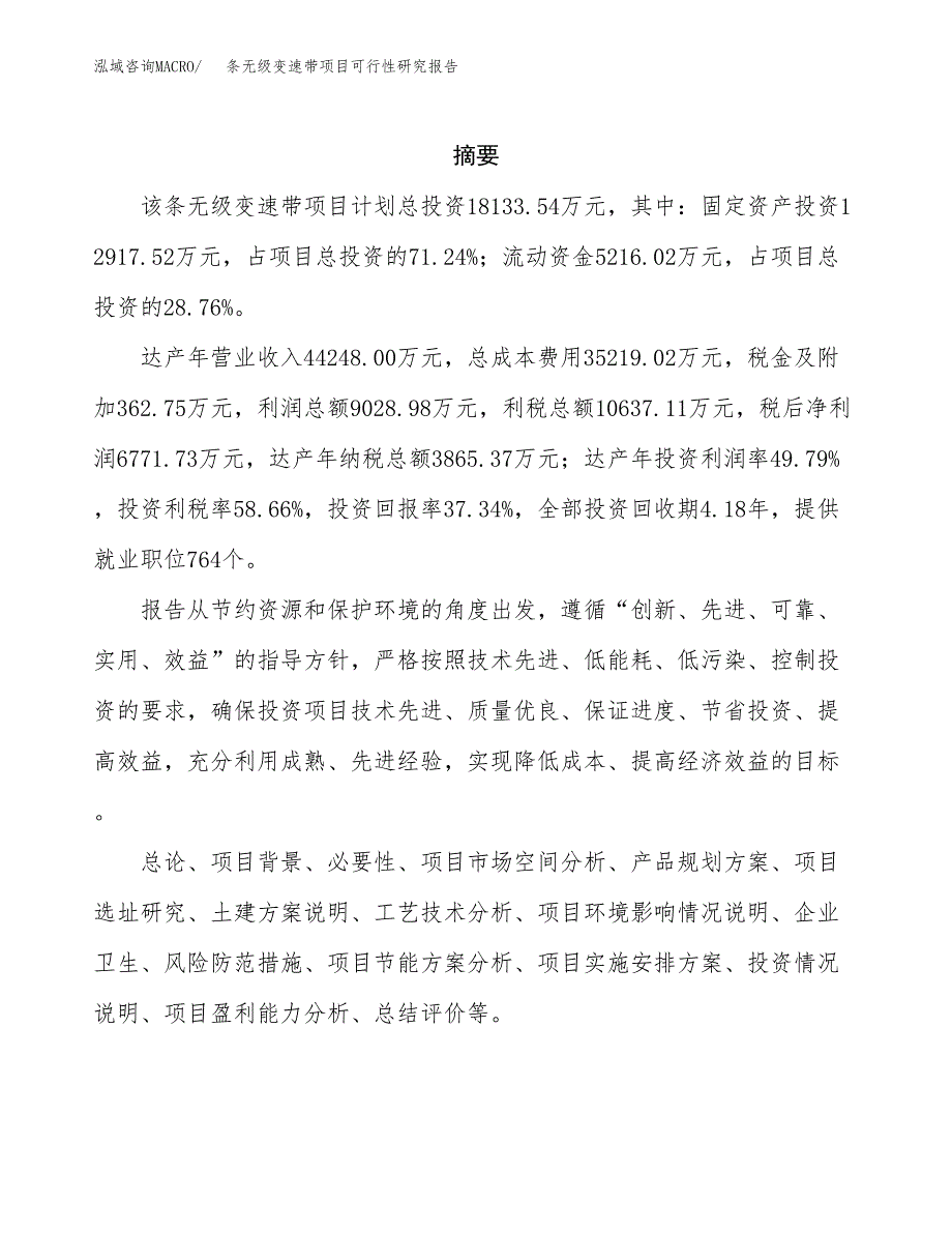 条无级变速带项目可行性研究报告样例参考模板.docx_第2页