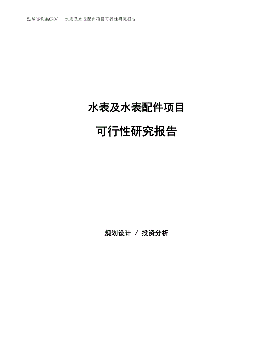 水表及水表配件项目可行性研究报告样例参考模板.docx_第1页