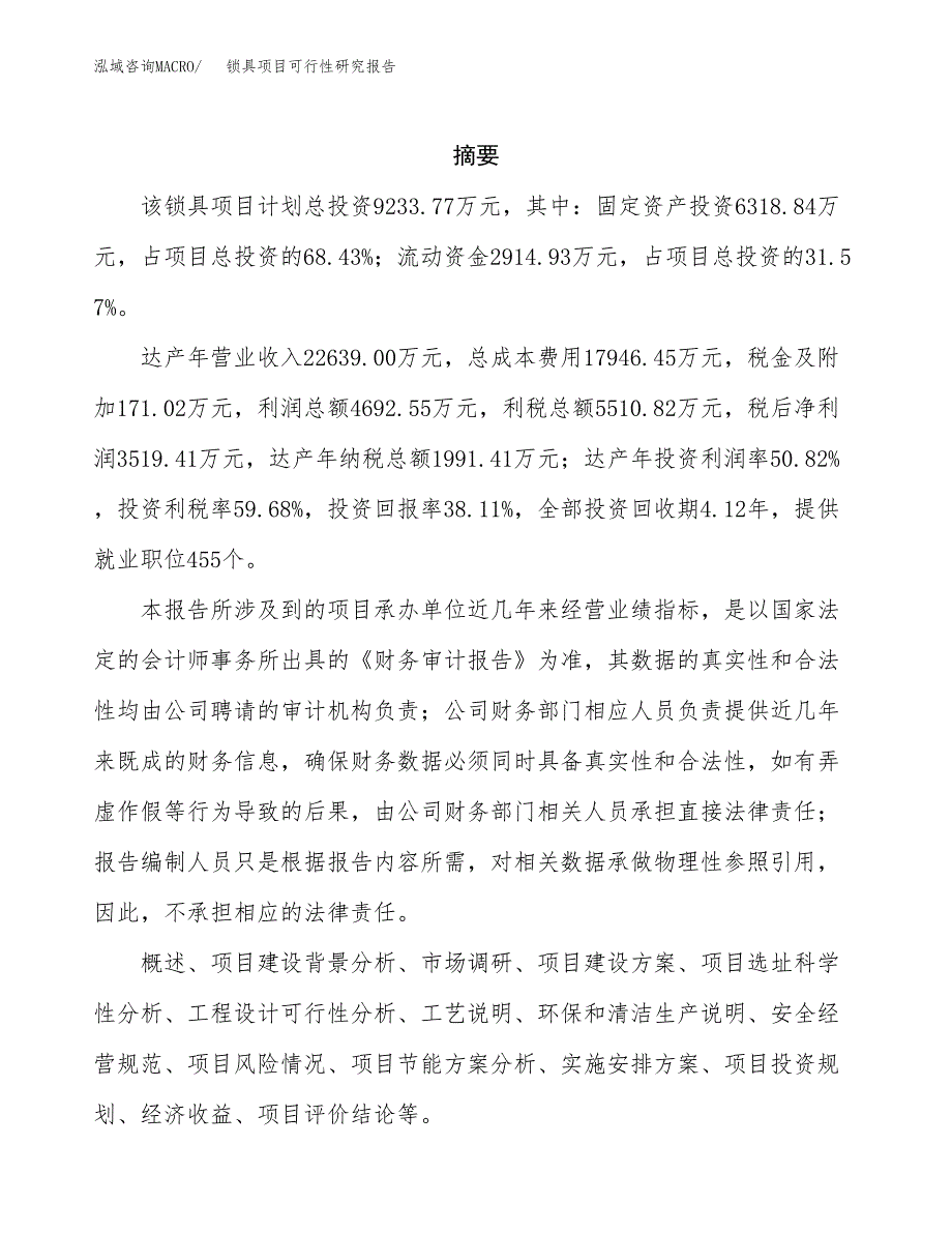 锁具项目可行性研究报告样例参考模板.docx_第2页