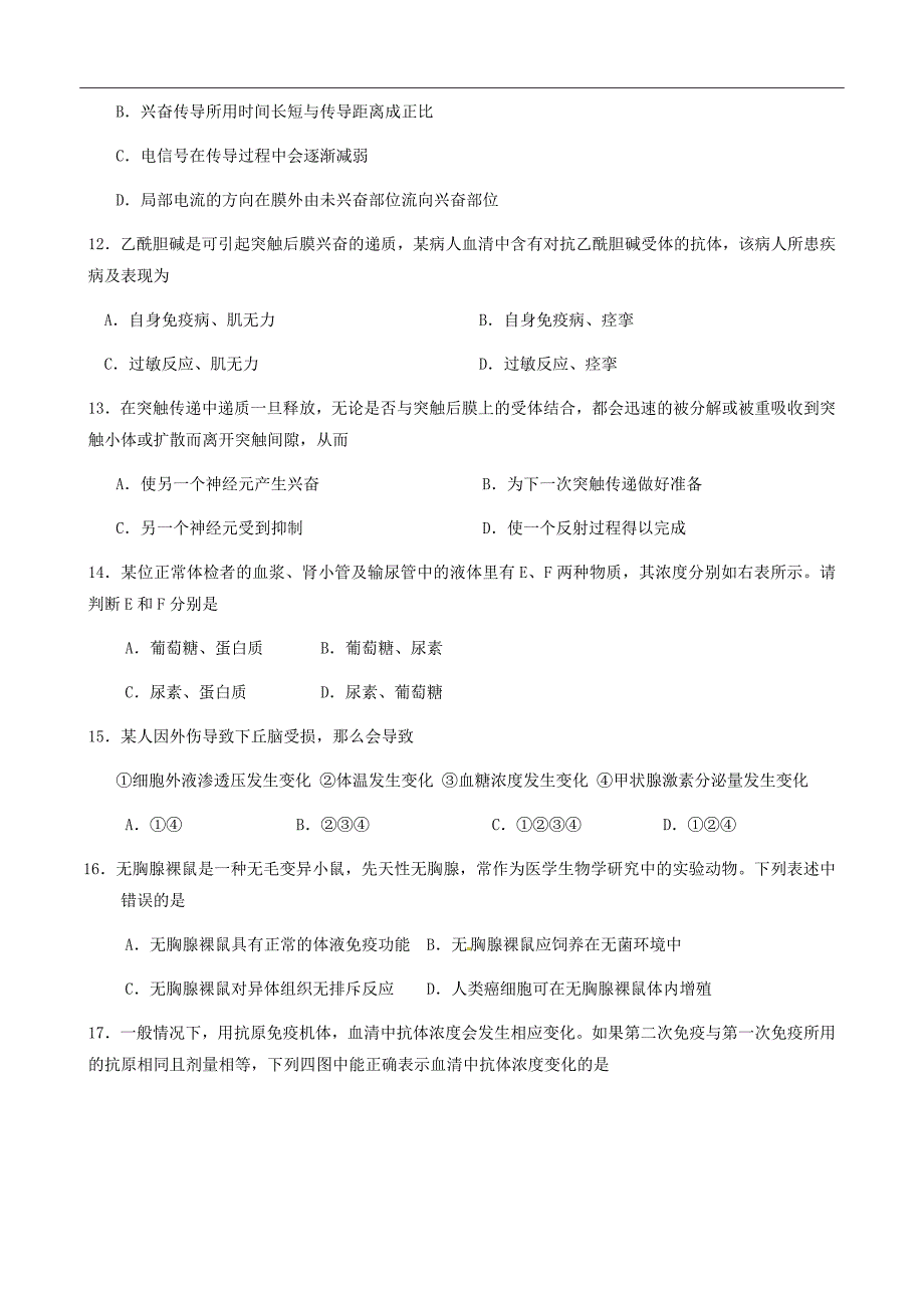 黑龙江省2018-2019学年高二上学期第一次月考生物试题Word版含答案_第3页