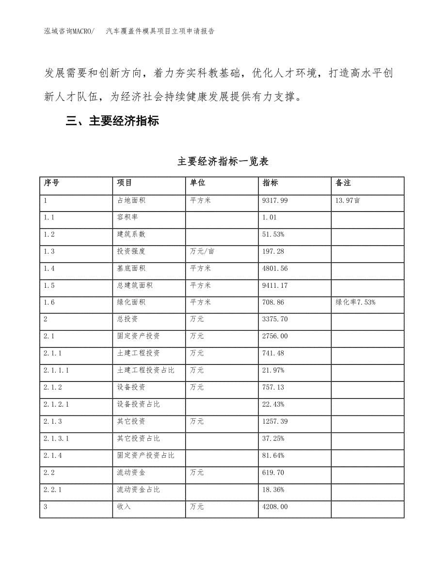 汽车覆盖件模具项目立项申请报告样例参考.docx_第5页