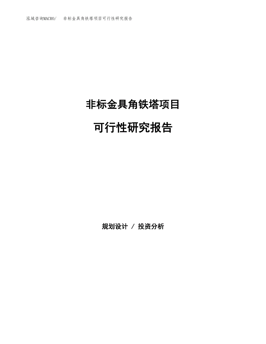 非标金具角铁塔项目可行性研究报告样例参考模板.docx_第1页