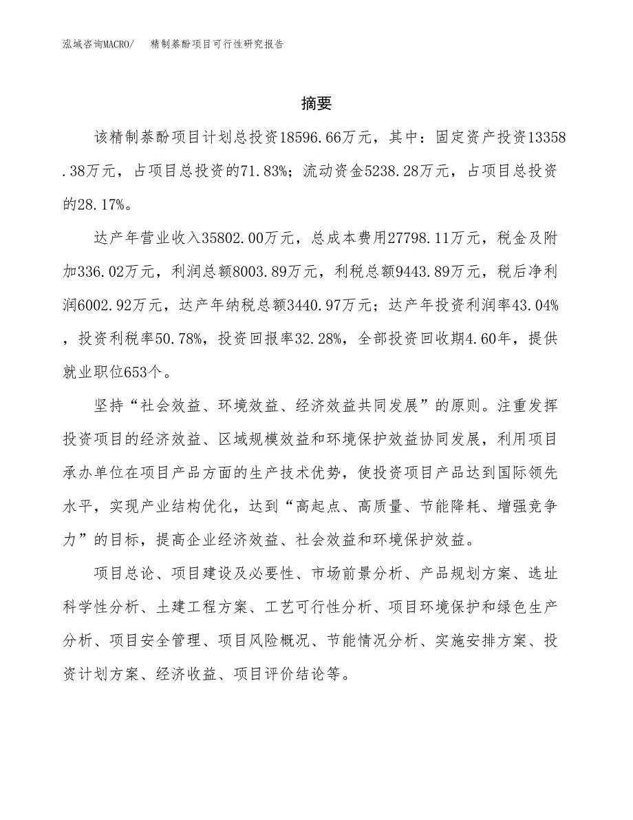 精制萘酚项目可行性研究报告样例参考模板.docx_第2页