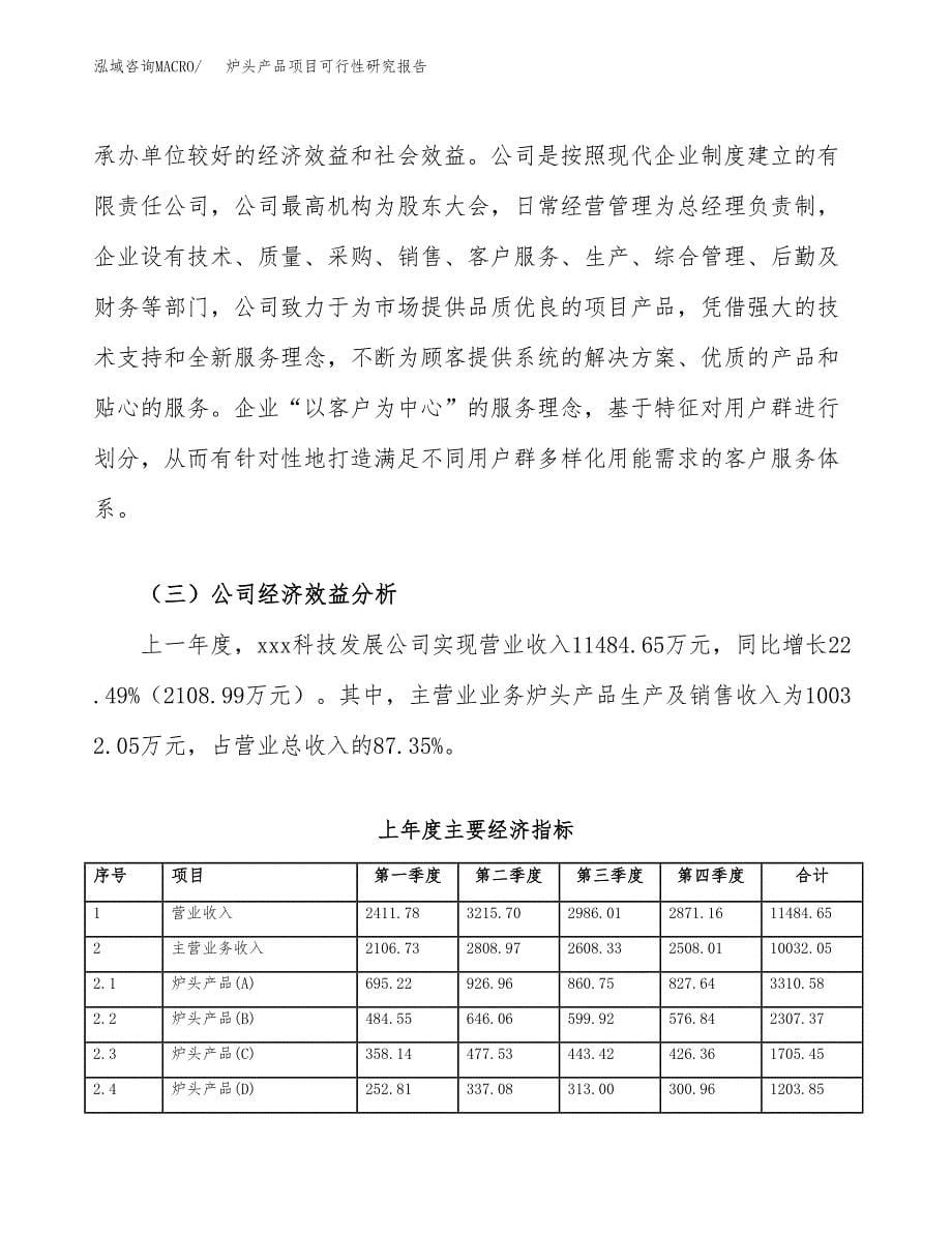 炉头产品项目可行性研究报告样例参考模板.docx_第5页