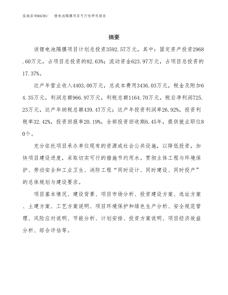 锂电池隔膜项目可行性研究报告样例参考模板.docx_第2页