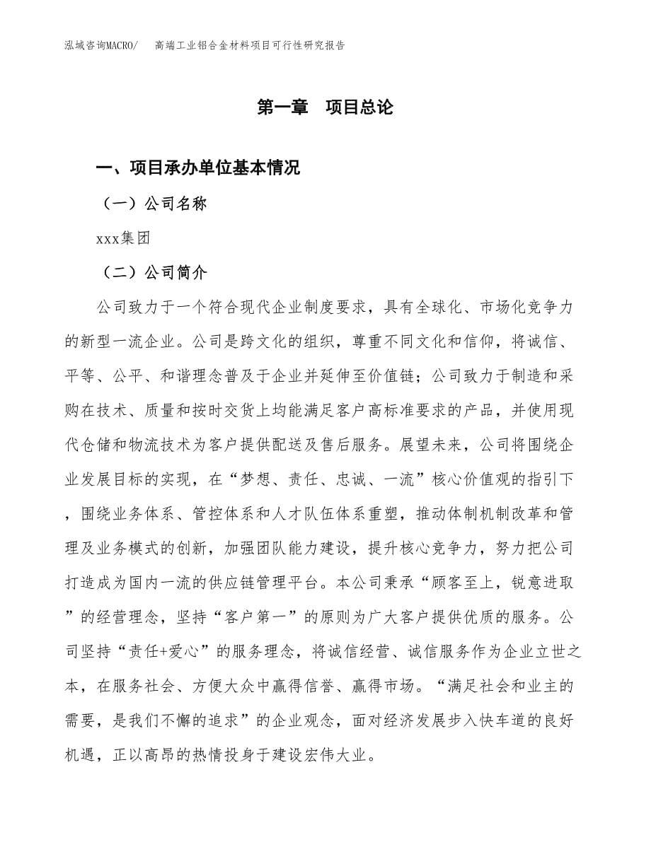 高端工业铝合金材料项目可行性研究报告样例参考模板.docx_第5页