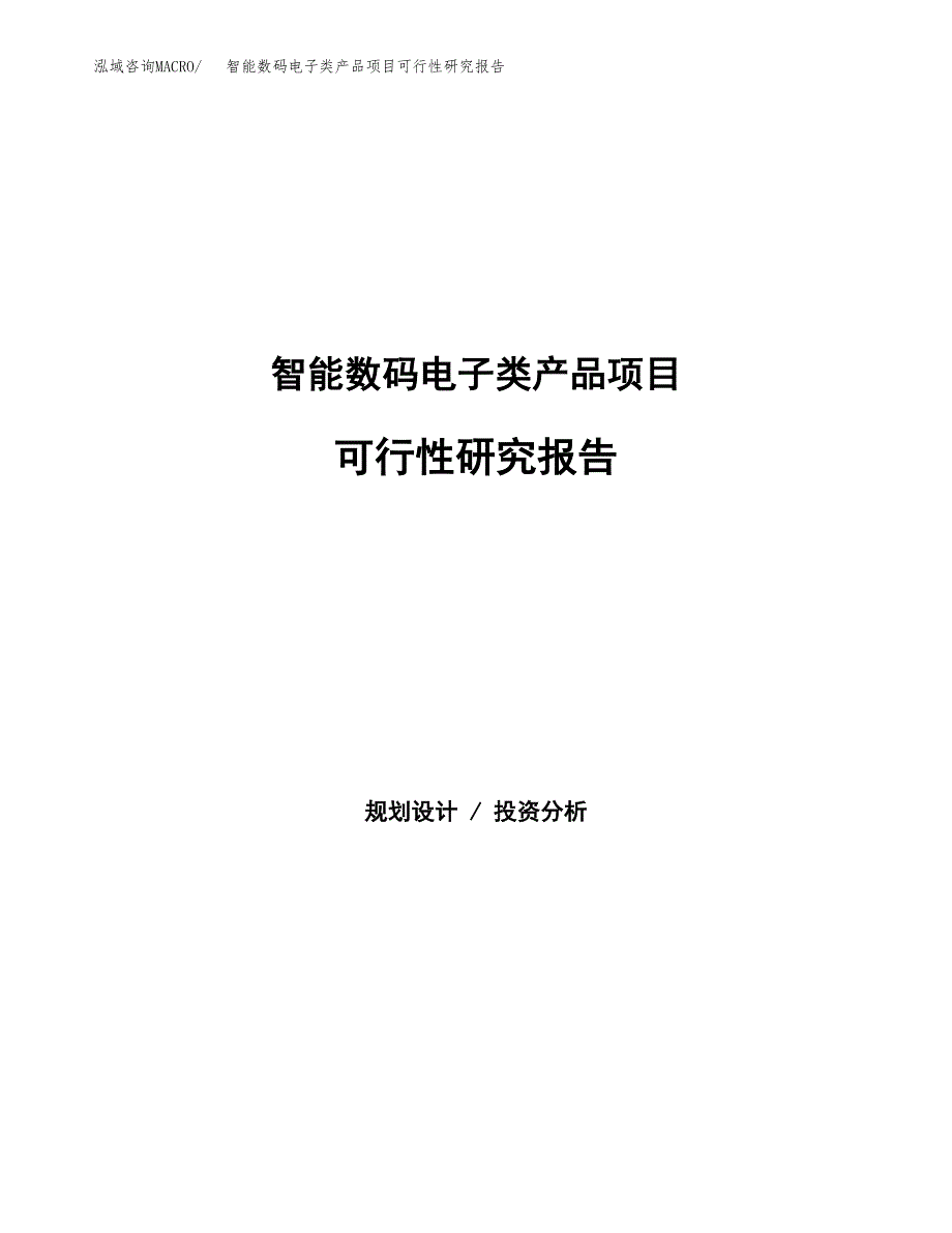 智能数码电子类产品项目可行性研究报告样例参考模板.docx_第1页