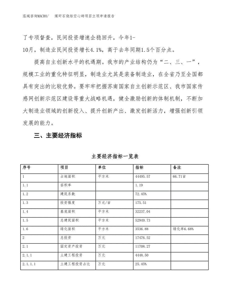 煤矸石烧结空心砖项目立项申请报告样例参考.docx_第5页