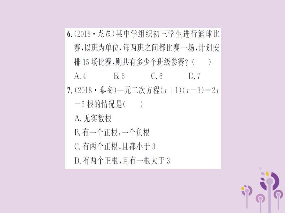 湖北省2019中考数学专项测试（二）方程（组）与不等式（组）习题练课件_第5页