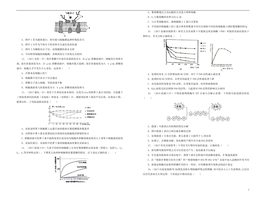 吉林省长春市2018_2019学年高三生物上学期第一次月考卷_第2页