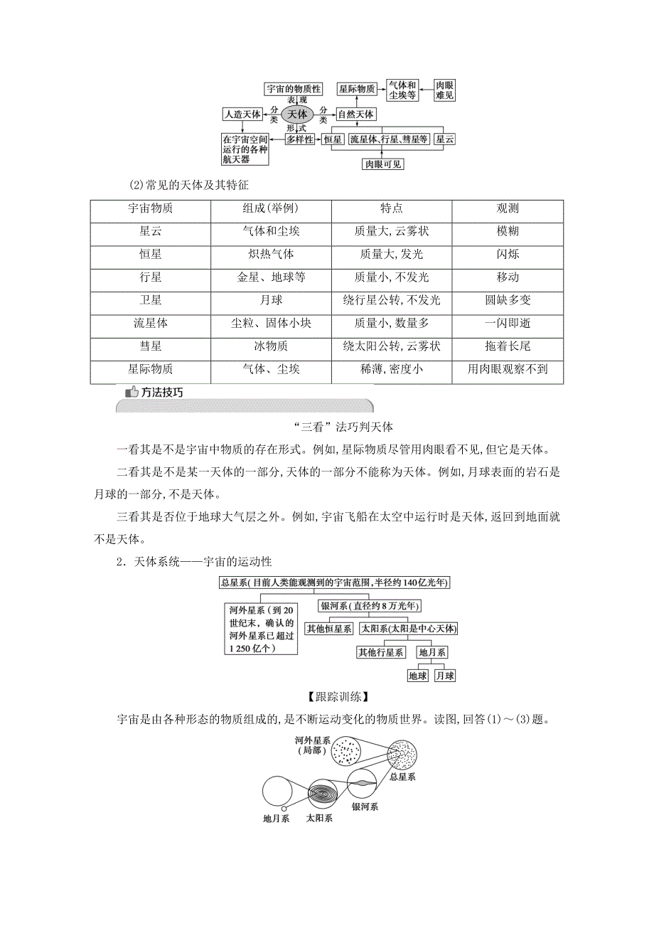 （浙江专用）高一地理第一章宇宙中的地球1第一节地球的宇宙环境学案湘教版必修1_第4页