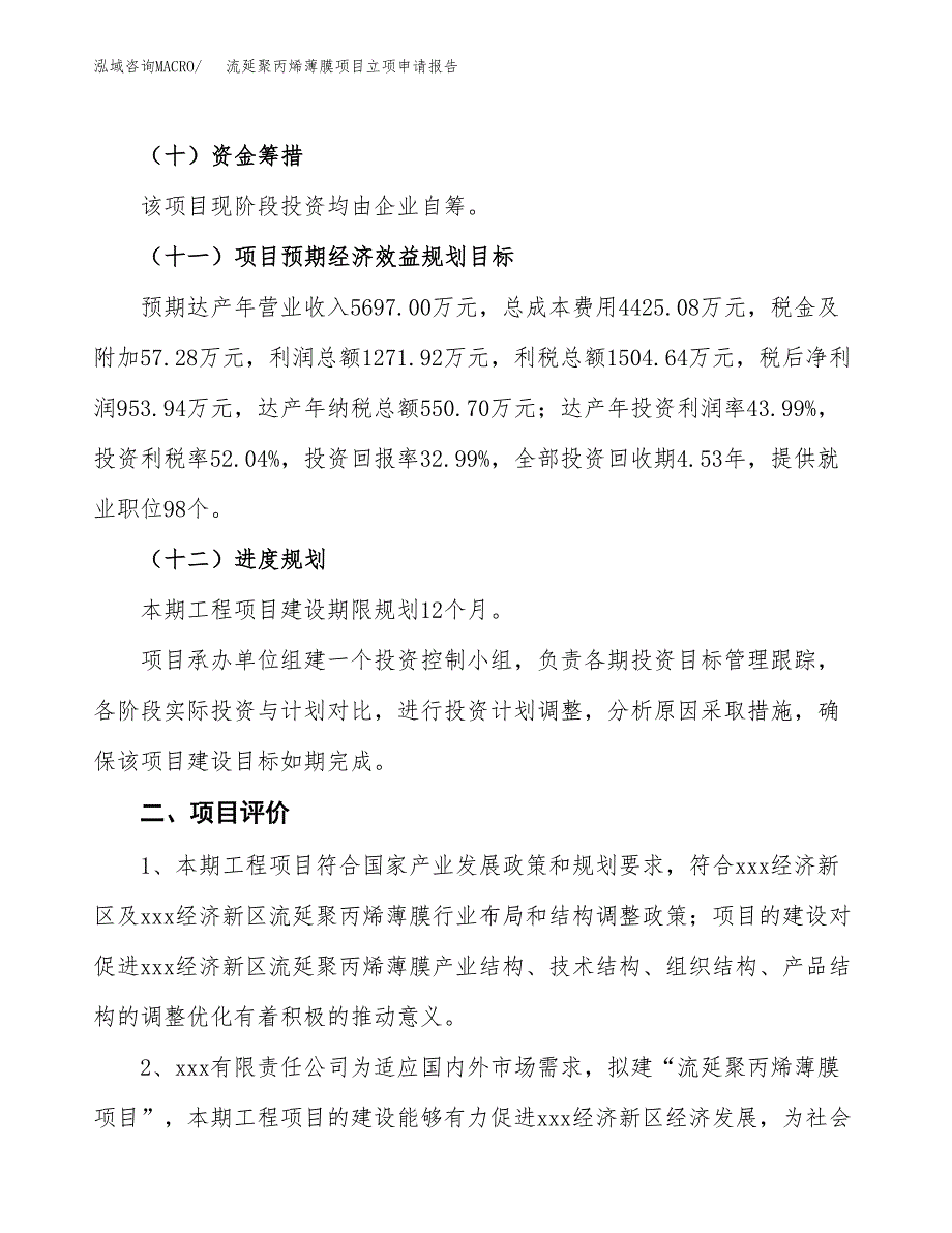 流延聚丙烯薄膜项目立项申请报告样例参考.docx_第3页