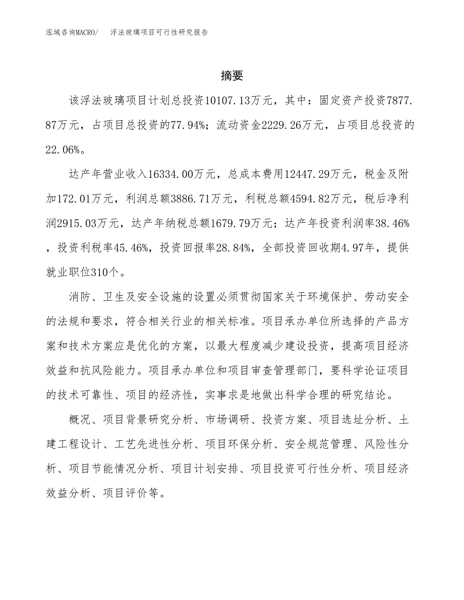 浮法玻璃项目可行性研究报告样例参考模板.docx_第2页