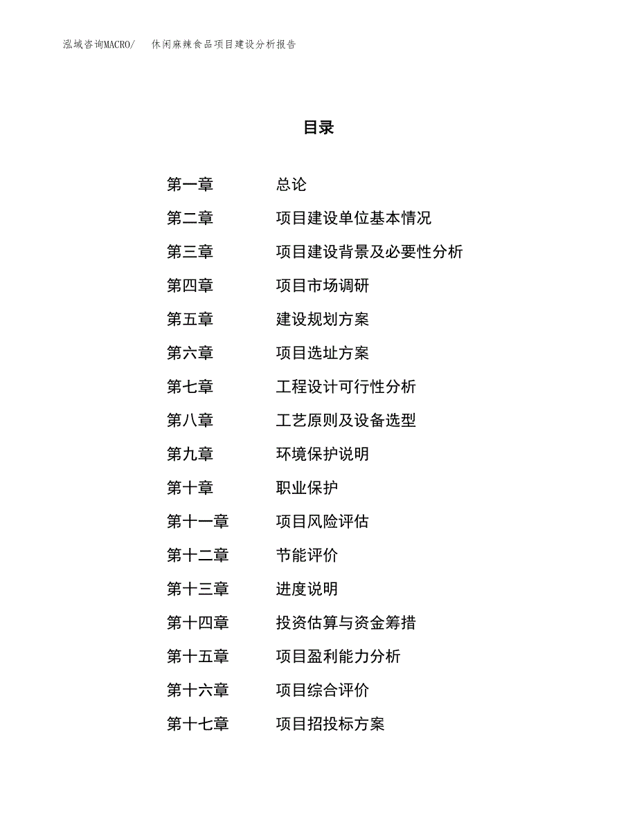 休闲麻辣食品项目建设分析报告范文(项目申请及建设方案).docx_第1页