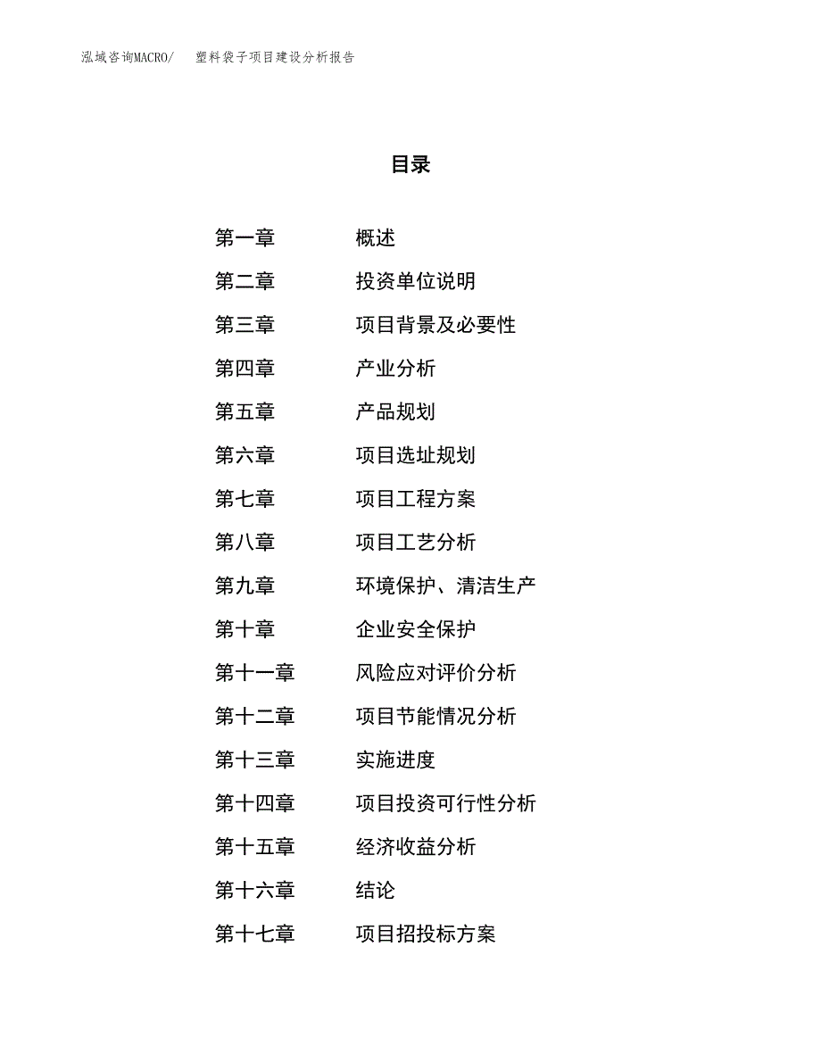 塑料袋子项目建设分析报告范文(项目申请及建设方案).docx_第1页