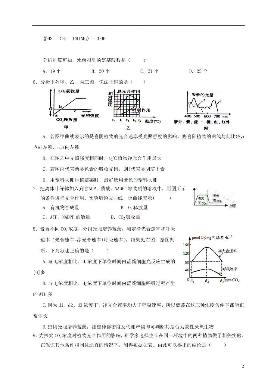 江西省南康中学2018_2019学年高二生物上学期第一次月考试题_第2页