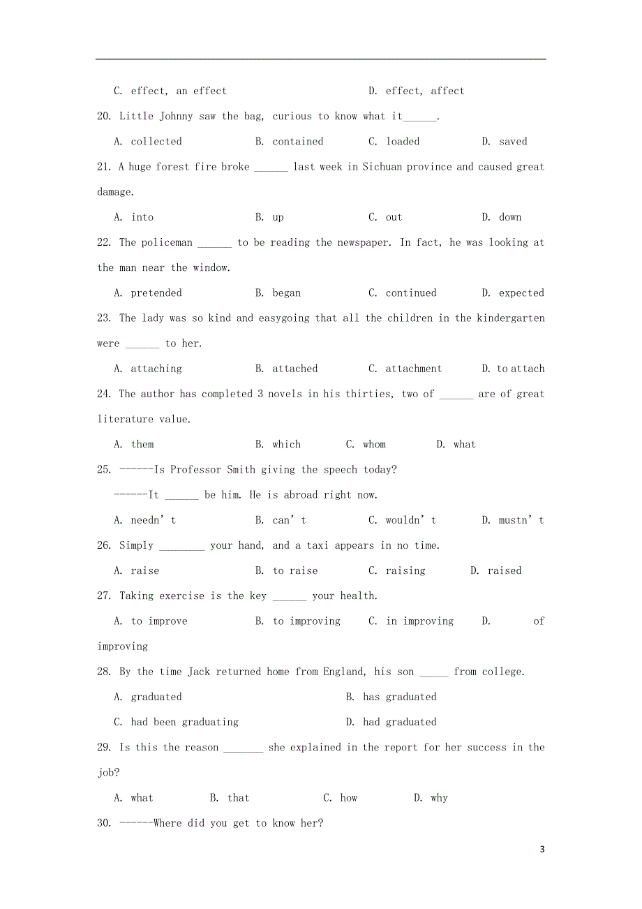 内蒙古赤峰二中2018_2019学年高一英语下学期第一次月考试题201904220283_第3页