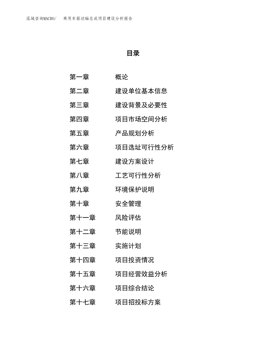 乘用车驱动轴总成项目建设分析报告范文(项目申请及建设方案).docx_第1页