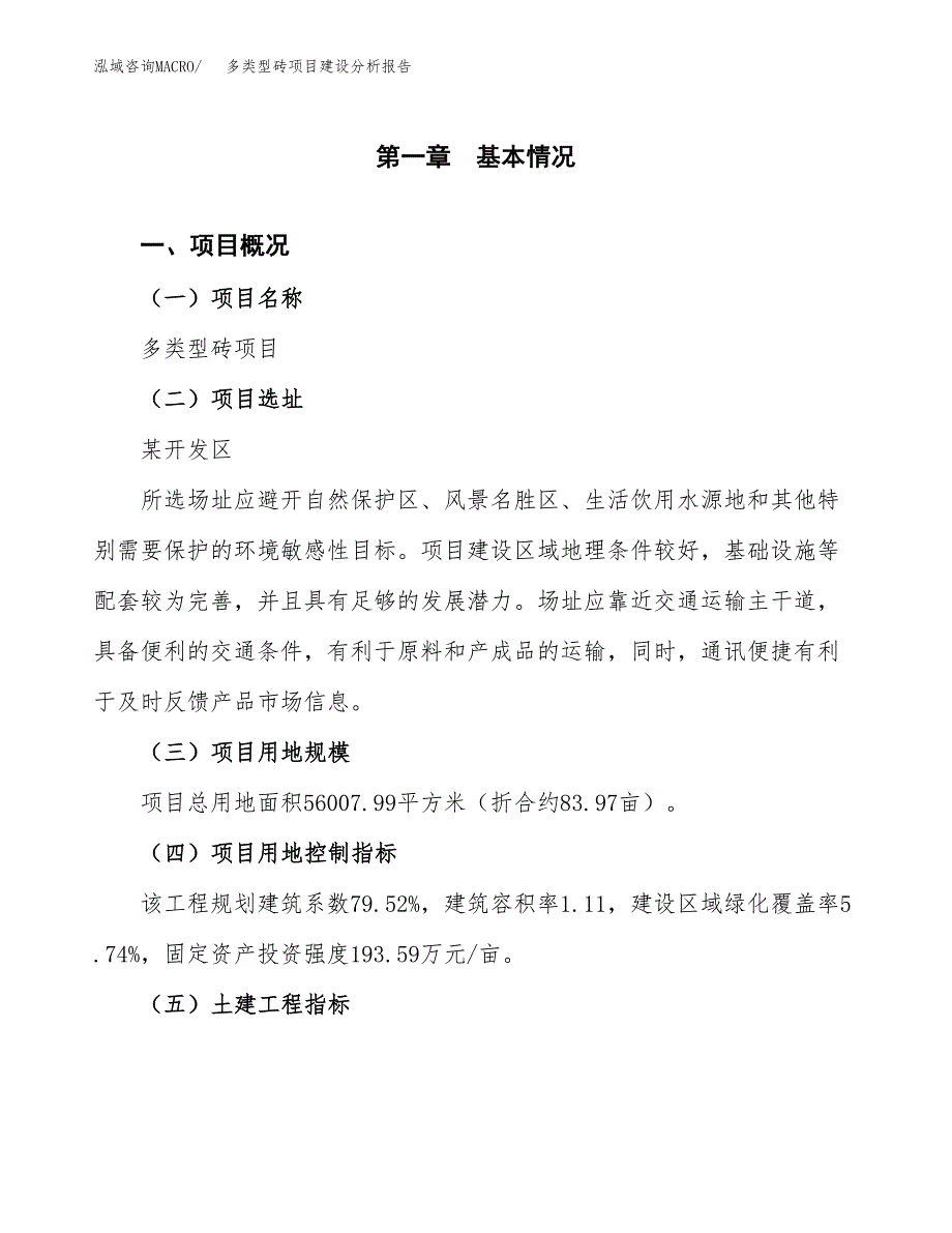 多类型砖项目建设分析报告范文(项目申请及建设方案).docx_第2页