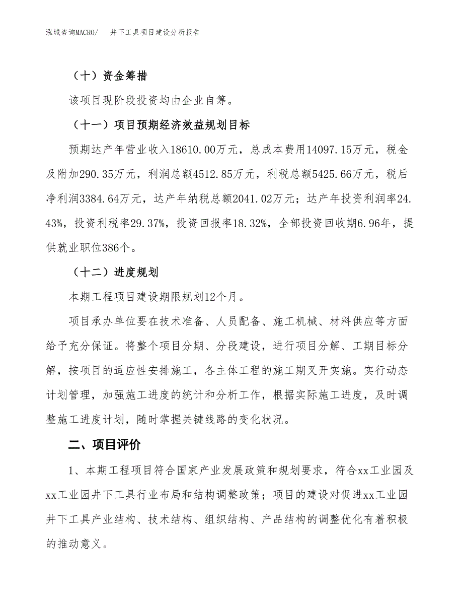 井下工具项目建设分析报告范文(项目申请及建设方案).docx_第4页