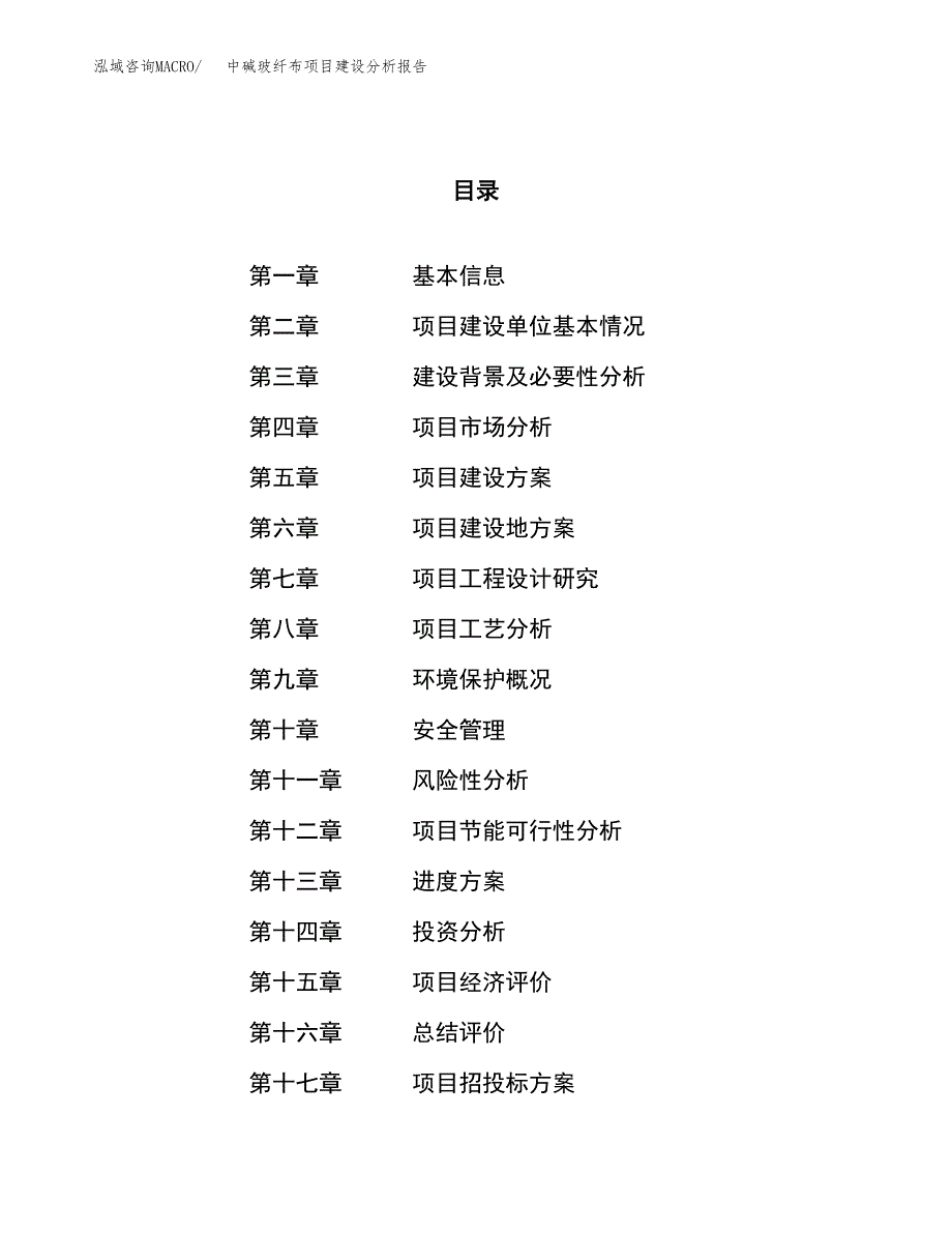 中碱玻纤布项目建设分析报告范文(项目申请及建设方案).docx_第1页