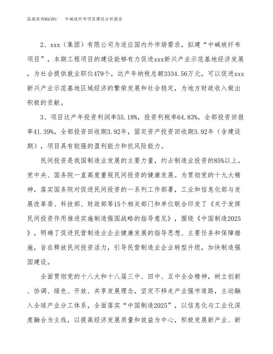 中碱玻纤布项目建设分析报告范文(项目申请及建设方案).docx_第5页